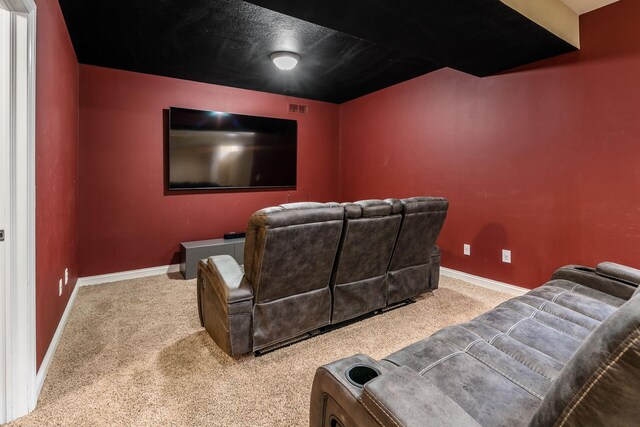 478 Riverbend Ave, Powell, OH 43065 - cinema room with carpet floors, visible vents, and baseboards