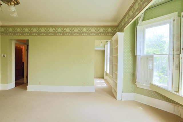 115 E Wheeling St, Lancaster, OH 43130 - carpeted spare room with wallpapered walls, ornamental molding, and baseboards