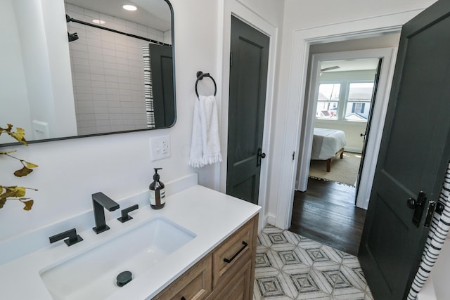 568 Cline St, Columbus, OH 43206 - bathroom with a tile shower and vanity