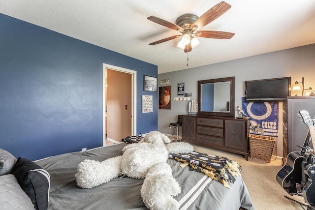 8181 Trail Lake Dr, Powell, OH 43065 - carpeted bedroom with a ceiling fan and baseboards
