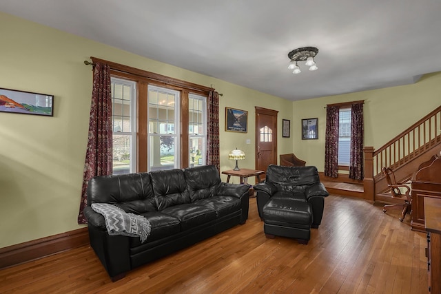 117 Fairfield Ave, Newark, OH 43055 - living room with hardwood / wood-style flooring and stairs