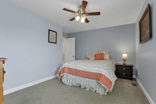114 Hummock Dr, Etna, OH 43062 - carpeted bedroom featuring baseboards, a ceiling fan, and visible vents