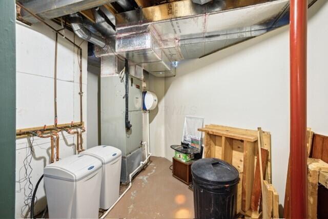 view of unfinished basement