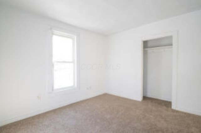 404 Sherman Ave, Springfield, OH 45503 - unfurnished bedroom featuring multiple windows, carpet flooring, and a closet