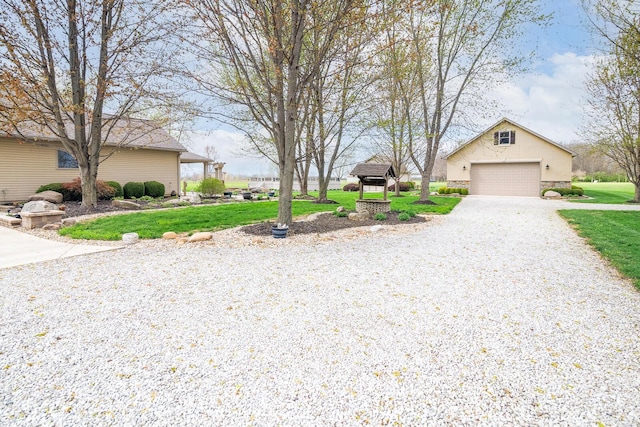 view of street with gravel driveway