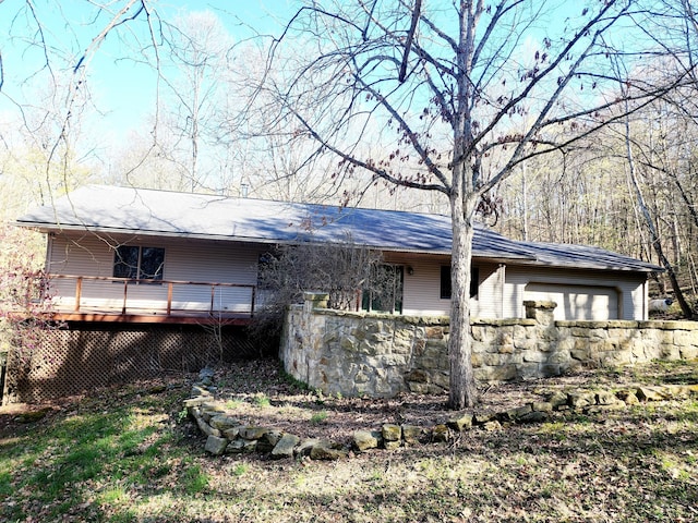 exterior space with a wooden deck