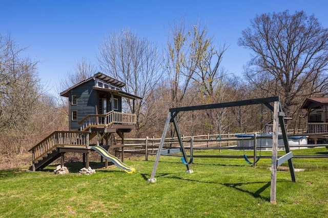 9704 Loudon St, Johnstown, OH 43031 - view of jungle gym with a yard and fence