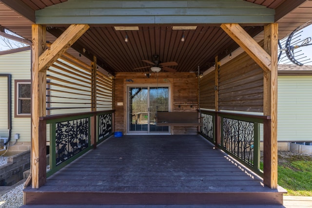 9704 Loudon St, Johnstown, OH 43031 - deck with a ceiling fan