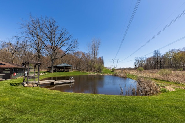 9704 Loudon St, Johnstown, OH 43031 - view of water feature with a gazebo