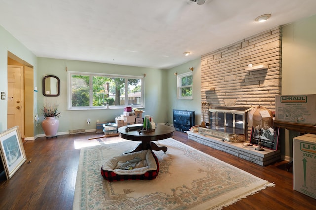 1479 Devonhurst Dr, Columbus, OH 43232 - living area with a fireplace and wood finished floors