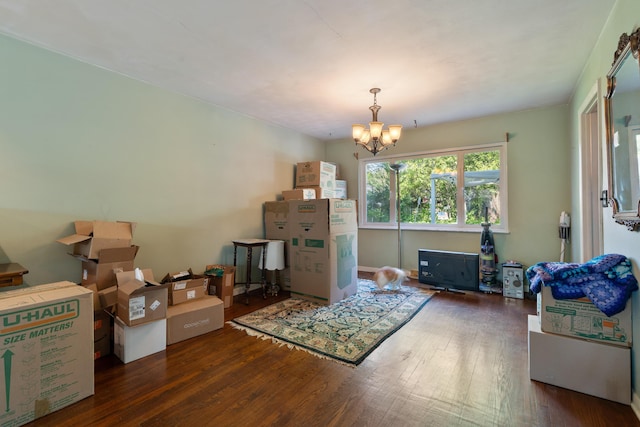 1479 Devonhurst Dr, Columbus, OH 43232 - living room featuring a chandelier and wood finished floors