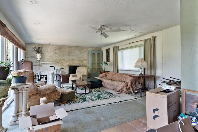 1479 Devonhurst Dr, Columbus, OH 43232 - tiled living room featuring healthy amount of natural light and ceiling fan