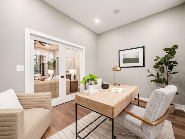 496 W 1st Ave, Columbus, OH 43201 - office space featuring french doors, light wood finished floors, and recessed lighting