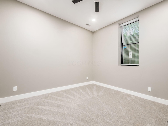 496 W 1st Ave, Columbus, OH 43201 - unfurnished room featuring baseboards, carpet flooring, ceiling fan, and recessed lighting