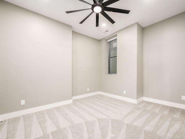 496 W 1st Ave, Columbus, OH 43201 - carpeted spare room with baseboards, recessed lighting, and a ceiling fan