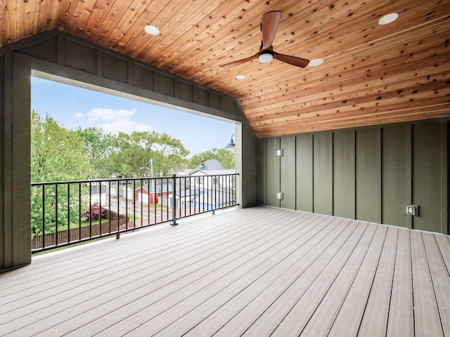 496 W 1st Ave, Columbus, OH 43201 - wooden deck featuring a ceiling fan