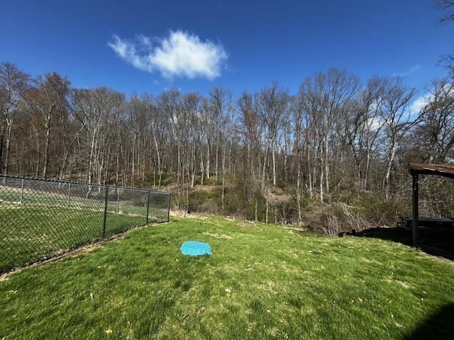 view of yard with fence