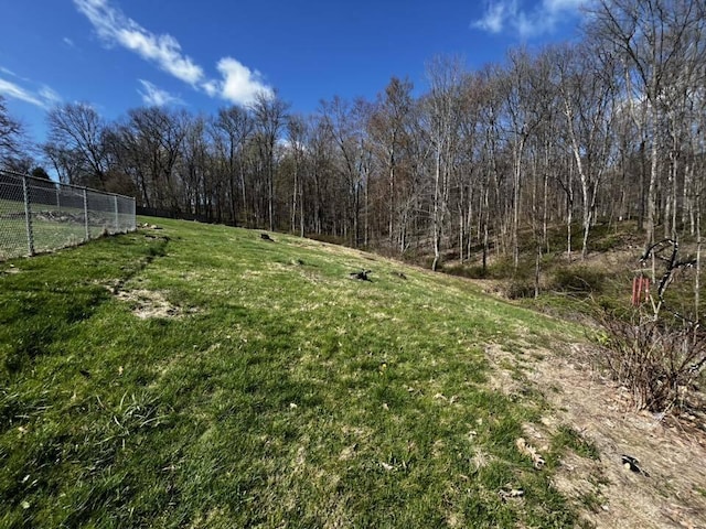 view of yard with fence