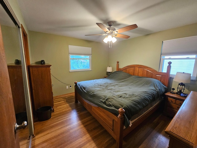 3890 Tamara Dr, Grove City, OH 43123 - bedroom featuring wood finished floors and a ceiling fan