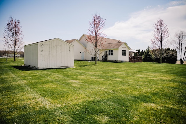 17920 Miller Rd, Richwood, OH 43344 - view of yard featuring an outbuilding, a storage shed, and a deck