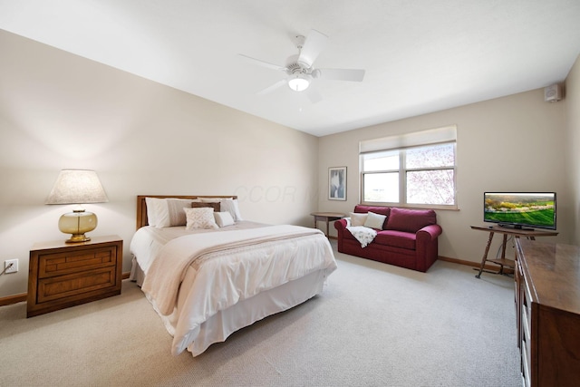 2882 Kool Air Way, Columbus, OH 43231 - bedroom featuring ceiling fan, light carpet, and baseboards