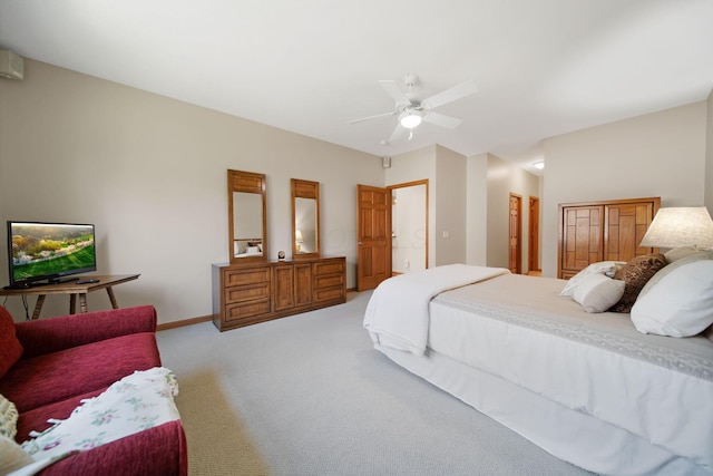 2882 Kool Air Way, Columbus, OH 43231 - bedroom with baseboards, light colored carpet, and ceiling fan
