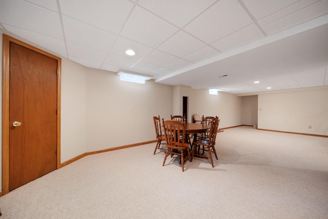 2882 Kool Air Way, Columbus, OH 43231 - carpeted dining room featuring baseboards, a drop ceiling, and recessed lighting