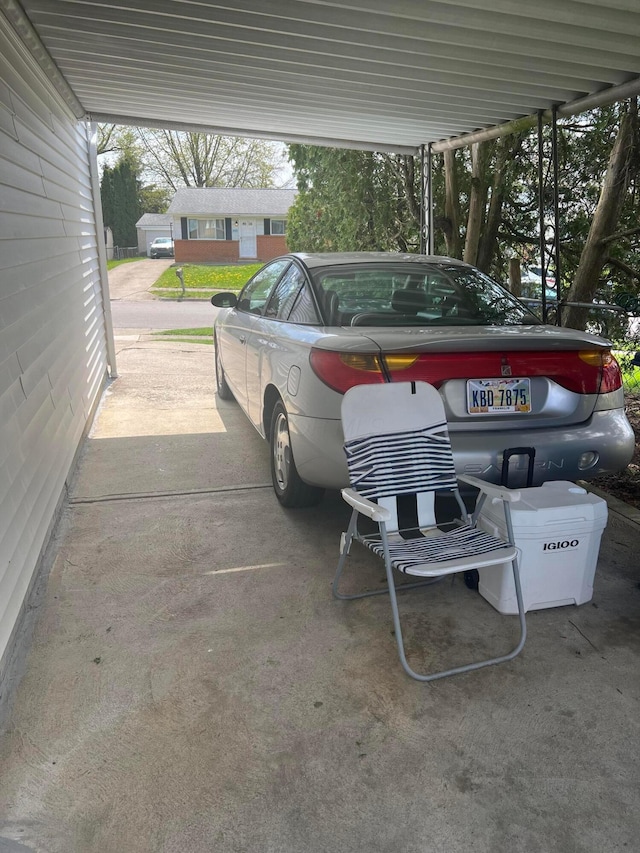 view of car parking with a carport