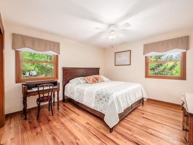 4159 Rowanne Rd, Columbus, OH 43214 - bedroom featuring multiple windows, baseboards, and light wood-style flooring