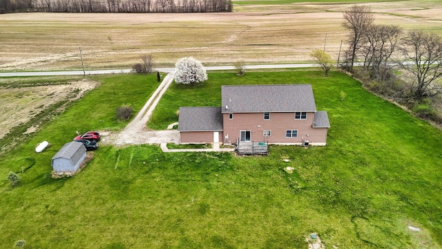 bird's eye view with a rural view