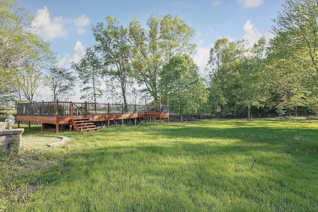1065 Mastell Dr, Reynoldsburg, OH 43068 - view of yard with a wooden deck