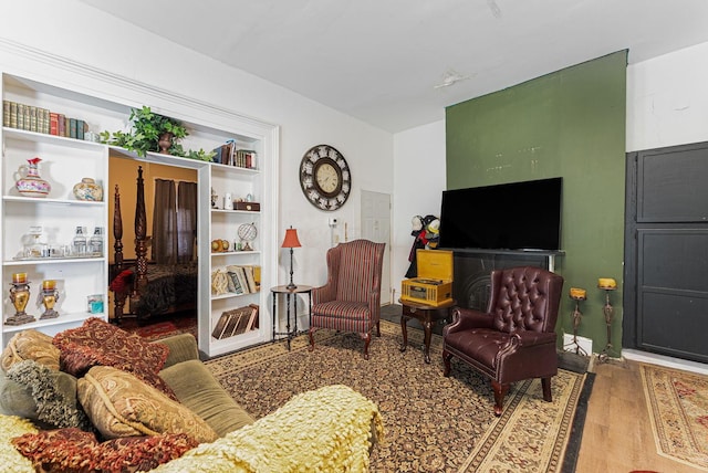 living area featuring wood finished floors