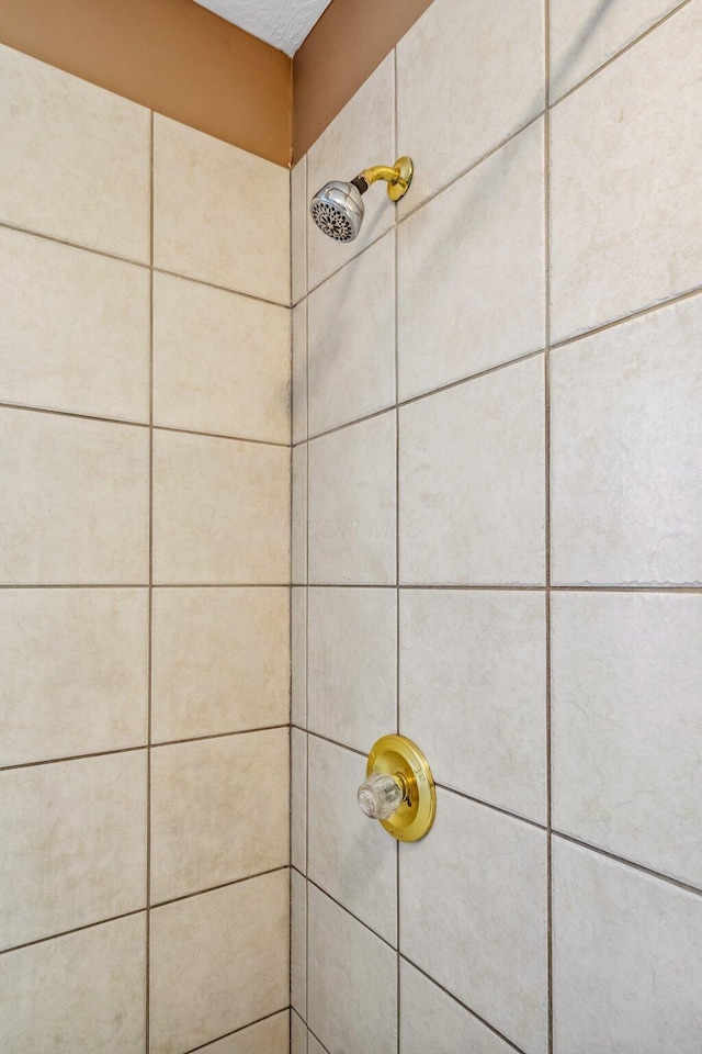 details with tiled shower