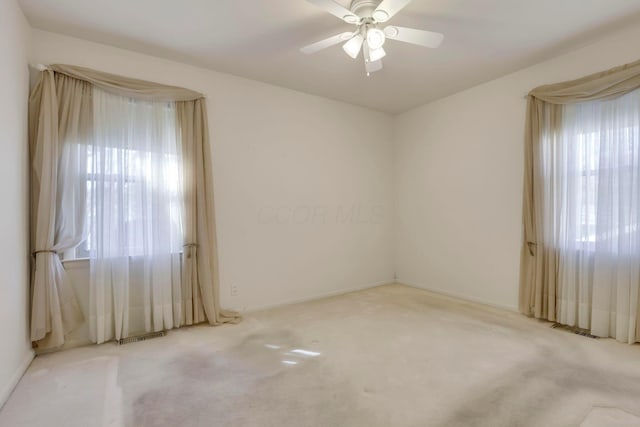 270 Mckinley Ave, New Lexington, OH 43764 - carpeted empty room featuring a ceiling fan and visible vents