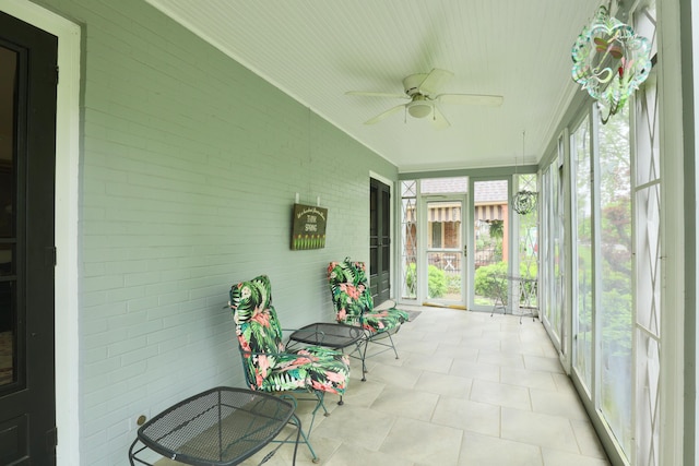 536 E Allen St, Lancaster, OH 43130 - sunroom / solarium featuring plenty of natural light and a ceiling fan