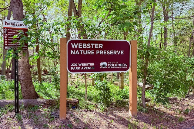 view of community sign