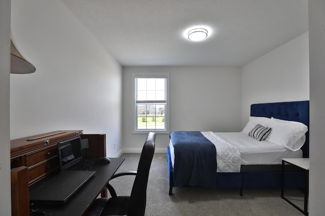 bedroom with baseboards and carpet floors
