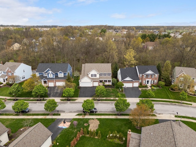 aerial view with a residential view