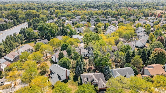 aerial view with a residential view