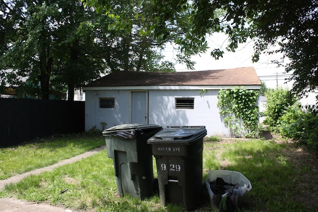 929 Bulen Ave, Columbus, OH 43206 - back of property with a shingled roof and an outbuilding