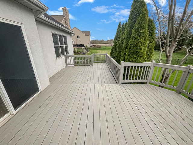 deck with a lawn