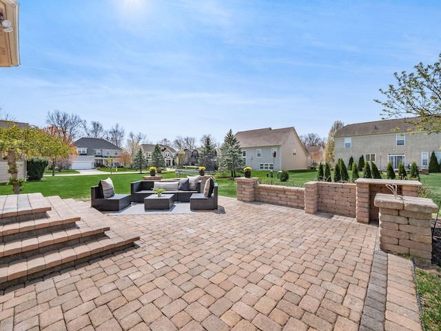 7766 Dickens Ct, Delaware, OH 43015 - view of patio with a residential view and an outdoor hangout area
