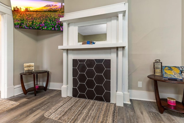 details with baseboards and wood finished floors
