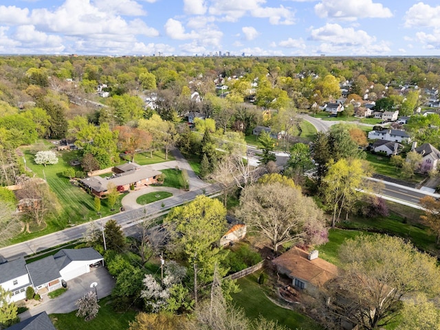 bird's eye view with a residential view