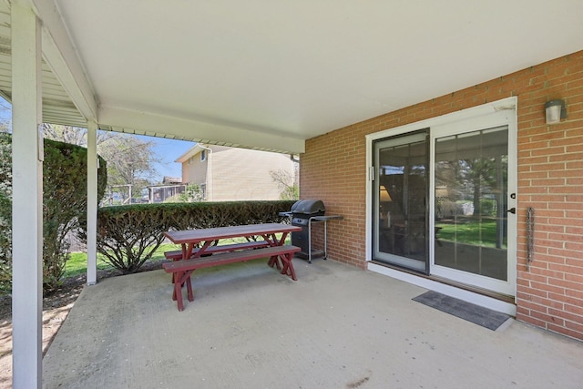view of patio / terrace featuring grilling area
