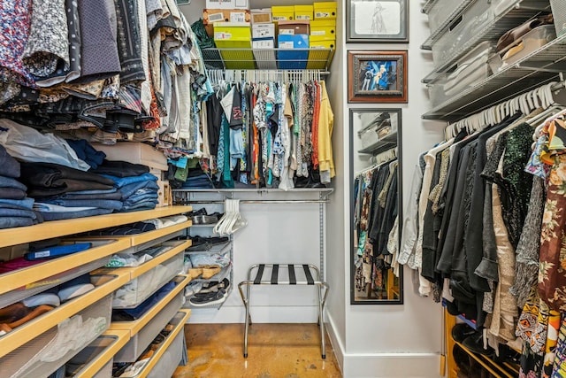 view of walk in closet