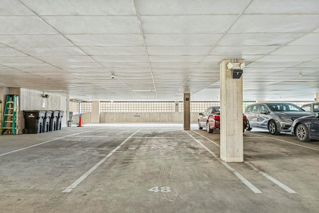 view of parking garage