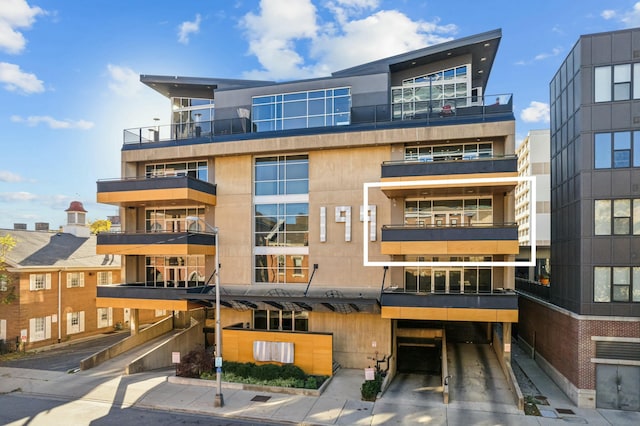 view of building exterior featuring an attached garage