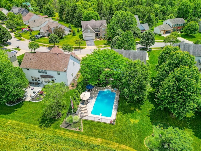 aerial view featuring a residential view