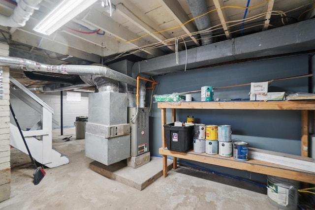 view of unfinished basement